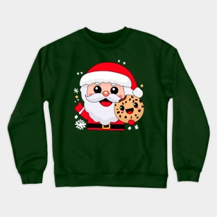 santa and cookie Crewneck Sweatshirt